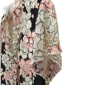 Nine West Floral Top | Black Cream Pink | 12